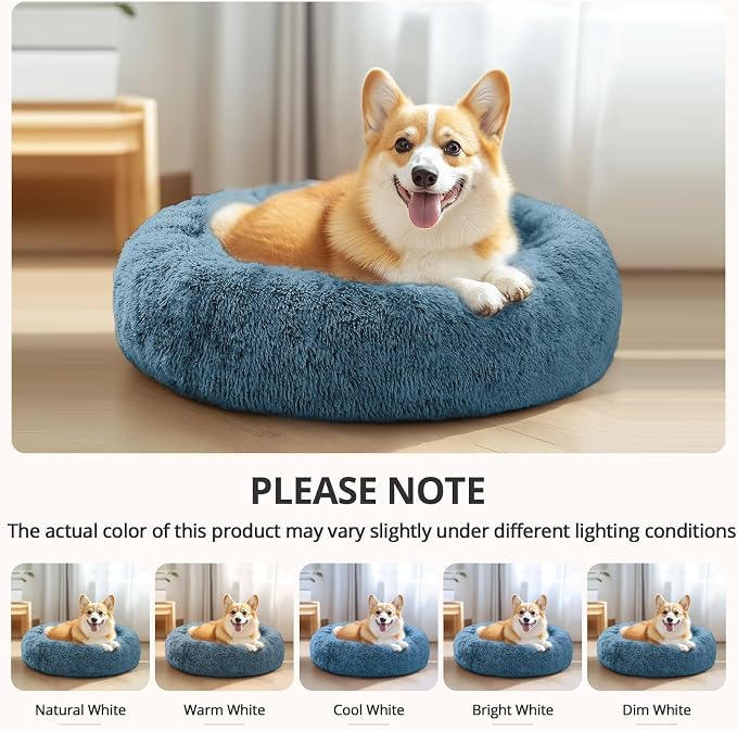 JOLLYVOGUE Calming Dog Beds Large Sized Dog, 36in Donut Washable Large Pet Bed - Image 8