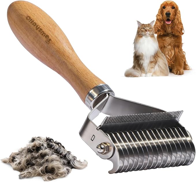3-in-1 Professional Pet Shedding Dematting Comb by PAWSHOLIC