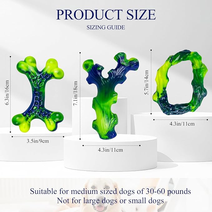Frienhund 3-Pack Indestructible Nylon Dog Chew Toys - Image 2