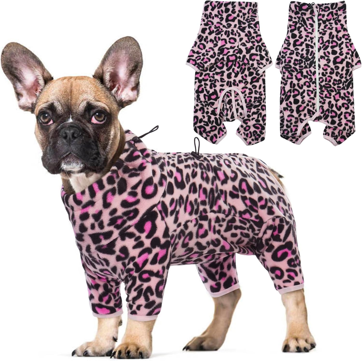 ROZKITCH Dog Winter Jumpsuit, Pet Windproof Warm Cold Weather Jacket Vest with Luminous Zipper, Jumpsuit Apparel Outfit Clothes for Large Giant Dog L-Pink 4XL