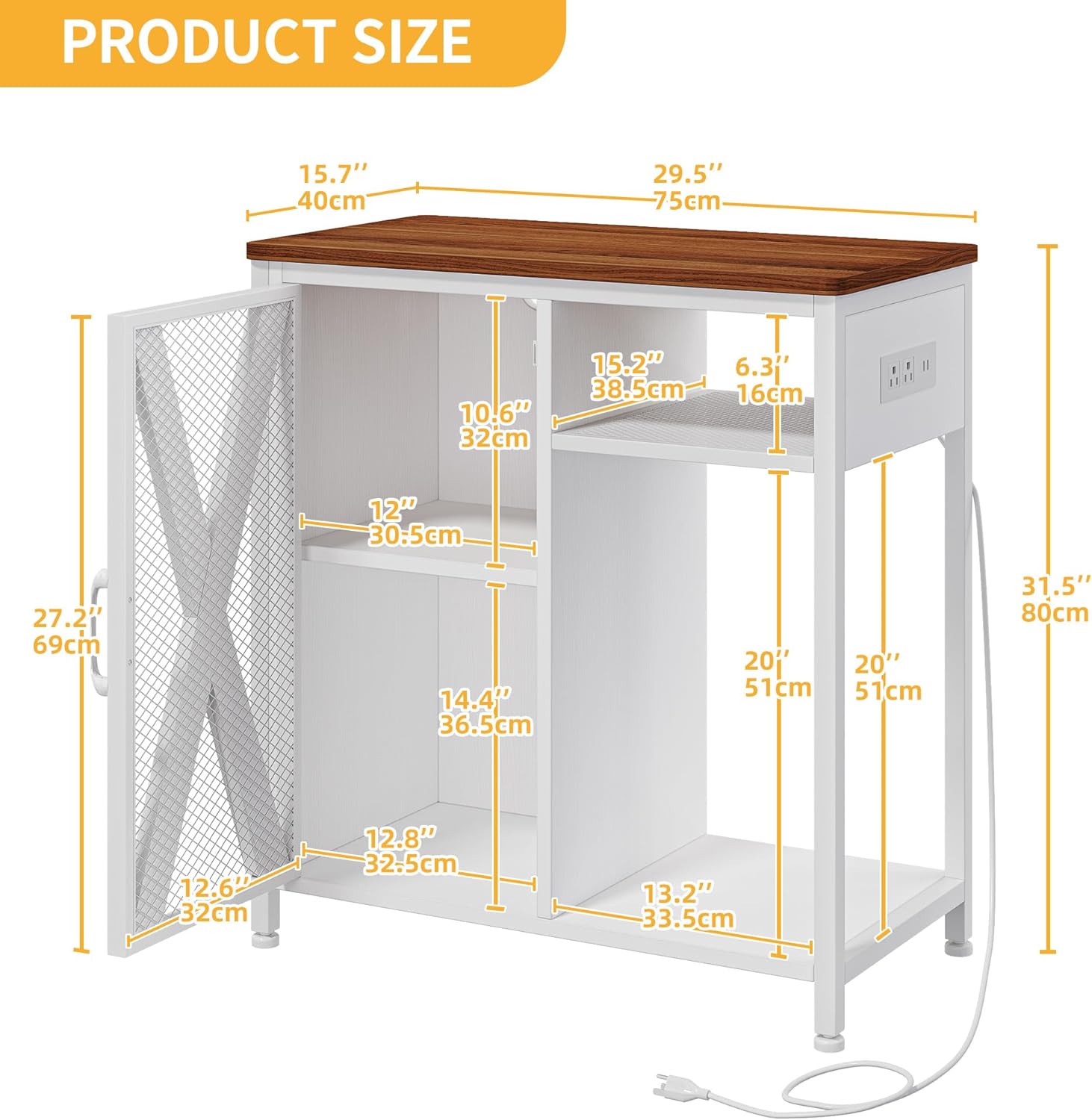DWVO 20-29 Gallon Aquarium Stand with Power Outlets & LED Light, Cabinet for Fish Tank Accessories Storage - Metal Stand Suitable for Turtle Tank, Reptile Terrarium, 350LBS Capacity, White
