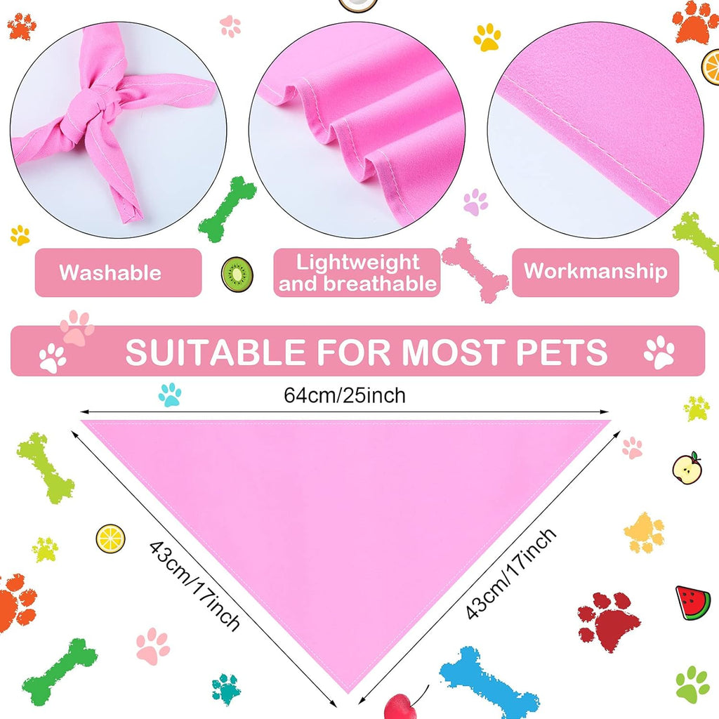 Frienda 12 Pcs Plain Dog Bandanas Blank Puppy Adjustable Triangle Solid Color Dog Bandanas Multicolor Puppy Scarf Heat Transfer Washable Handkerchief(64 x 43 x 43 cm,Vivid Color)