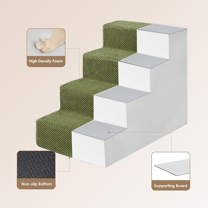 EHEYCIGA Dog Stairs for Bed 18" H, 4-Step Dog Steps for High Bed, Pet Steps for - Image 3
