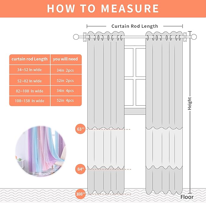 XiDi Curtains for Girls Bedroom, Blackout for Kids Room, Colorful Rainbow Design, Unicorn Wall Decor Pink Ombre Curtains, Purple Princess Room 72 Inches Long 34 Wide 2 Panel Sets Pink Purple