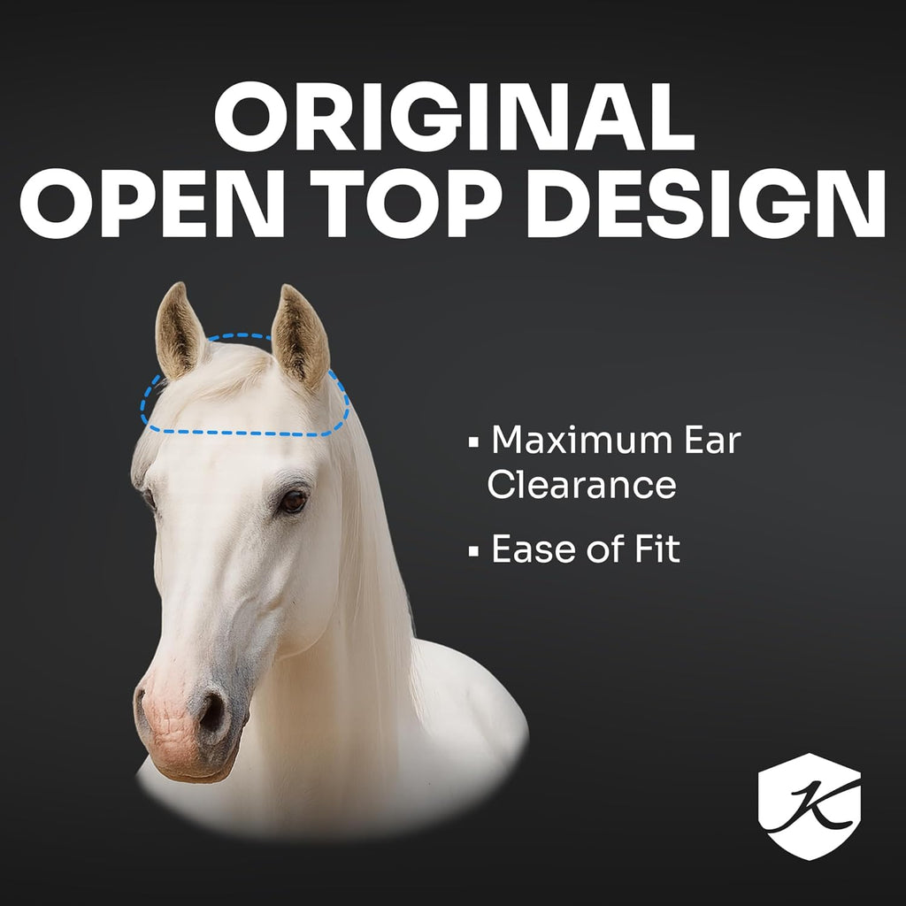 Kensington UViator CatchMask Horse Fly Mask with Web Trim UV Eye Protection Mask for Horse - Medium, Atlantis