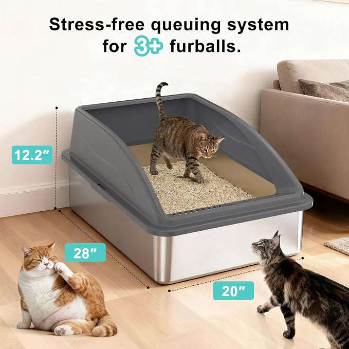 AIPERRO Stainless Steel Litter Box Extra Large - Image 7