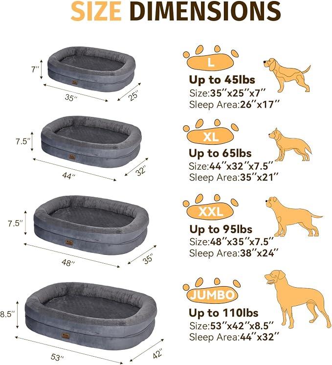 Orthopedic Washable Large Dog Bed: Cooling Dog Bed - Image 2