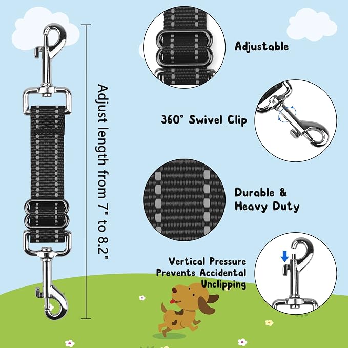 YUEPET Dog Safety Collar Clips 5 Pack Adjustable Prong Collar Backup Clip - Image 2