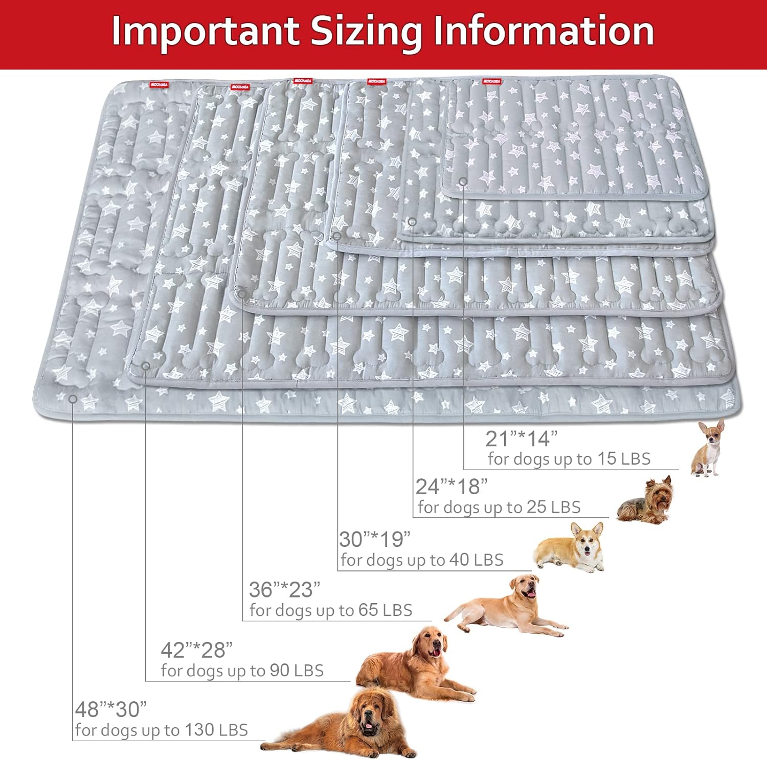 Dog Crate Mat (21" X 14"), Soft Dog Bed Mat with Cute Prints, Personalized Crate Pad, Anti-Slip Bottom, Machine Washable Kennel Pad