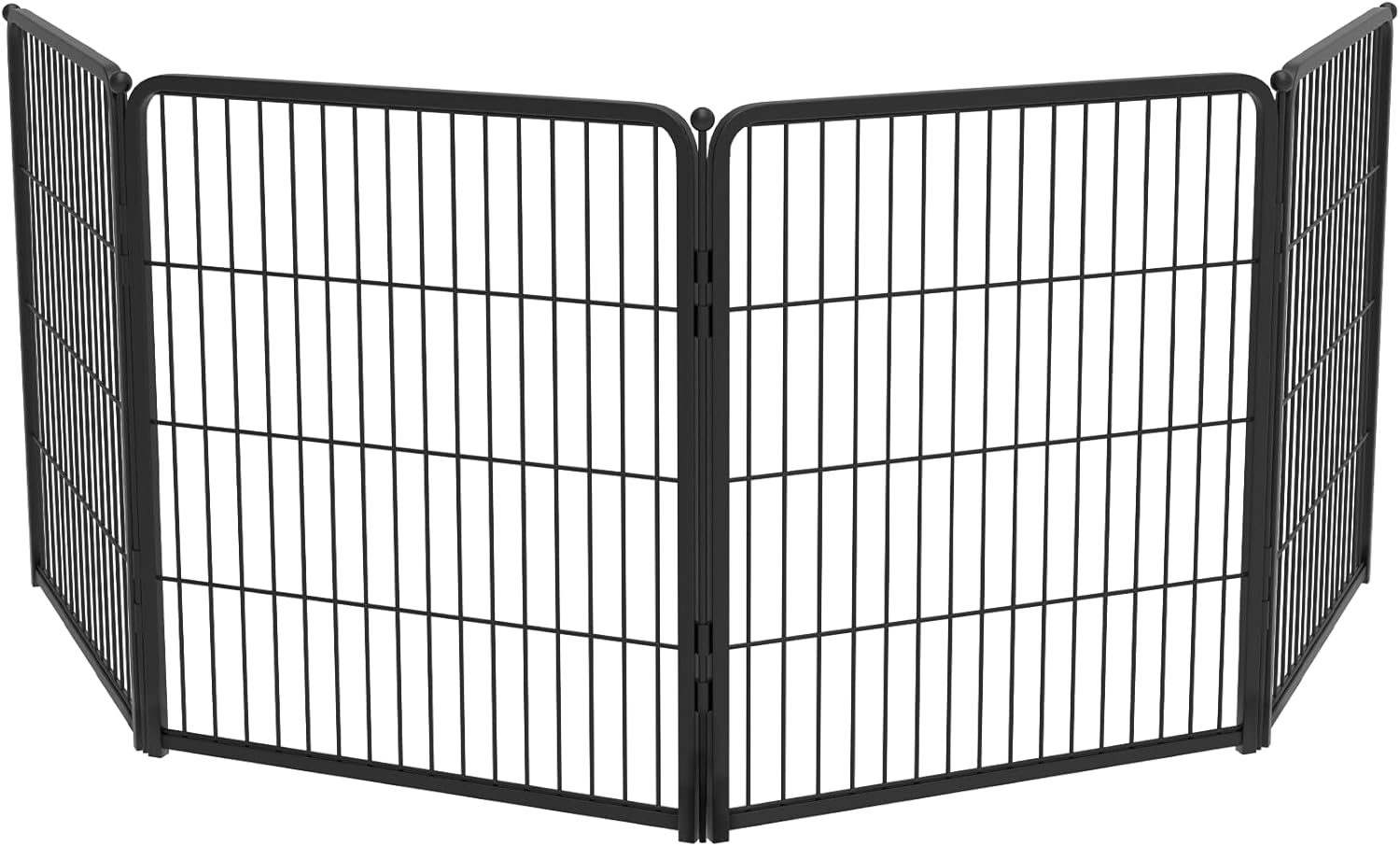 FXW Homeplus Unleashed Indoor Dog Playpen - Stress-Free and Safe Play, Heavy Duty 32 Inch 4 Wire Panels Dog Pen for Small and Medium Dogs, Black│Patented