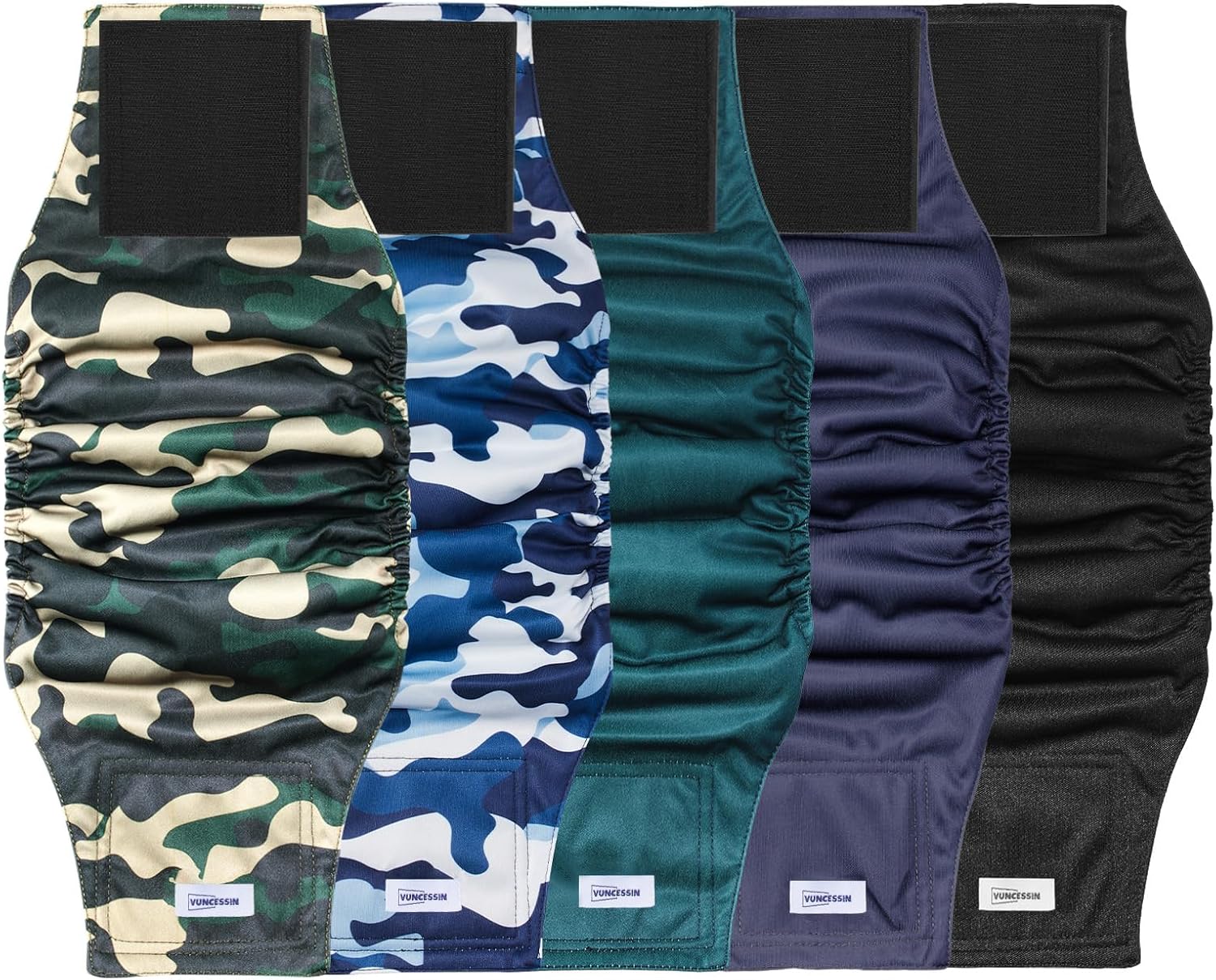 Reusable Dog Diapers Male, Premium Washable Belly Bands for Dogs, Pack of 5, High Absorbing Medium Male Dog Wraps for Doggie & Puppy in Incontinence or Excitable Urination and Training(M)
