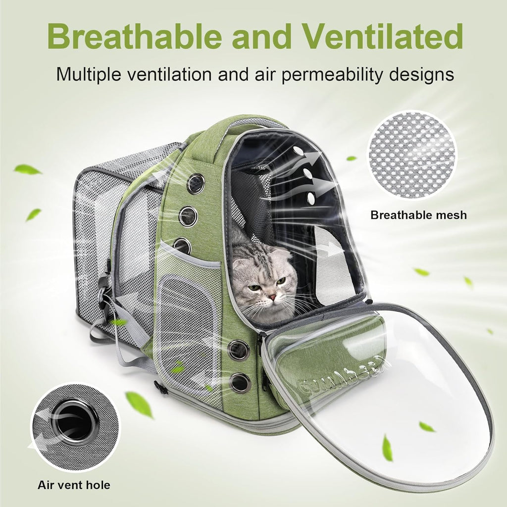 Expandable Cat Backpack,Cat Bubble Backpack Carrier for Carrying Cats, Pets and Small Dogs,Airline-Approved,Designed for Travel, Hiking, Walking,Car