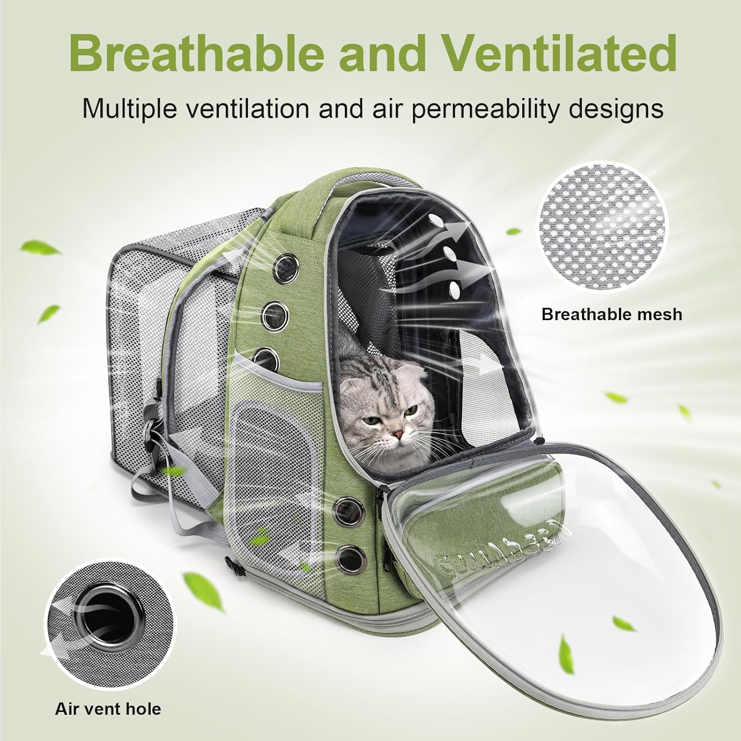 Expandable Cat Backpack,Cat Bubble Backpack Carrier for Carrying Cats, Pets and Small Dogs,Airline-Approved,Designed for Travel, Hiking, Walking,Car