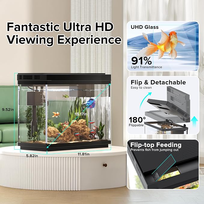 Fish Tank 2.4 Gallon Aquarium - Image 5