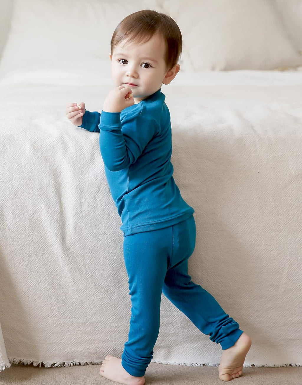 VAENAIT 6M-12Y Toddler Toddler Kids Toddler Girls Boys Soft Comfy Modal Tencel Solid Raglan Sleepwear Pajamas Pjs 2pcs Set