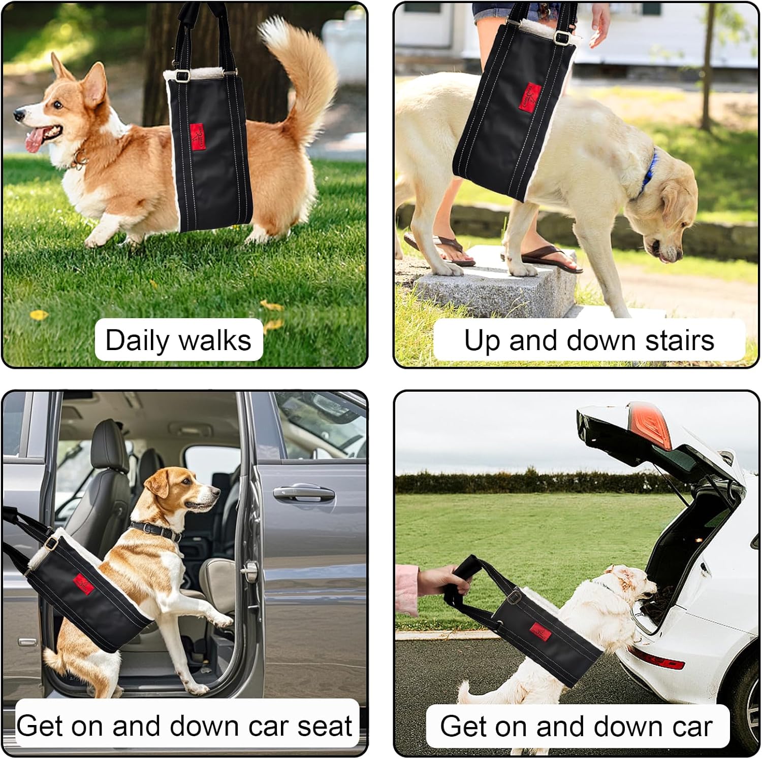 Leather Dog Lift Harness for Small Dogs,Doggie Walking Sling,Puppy Belly Support Strap,Pet Assist Harness for Senior,Injured,Disabled Dogs After ACL Surgery S