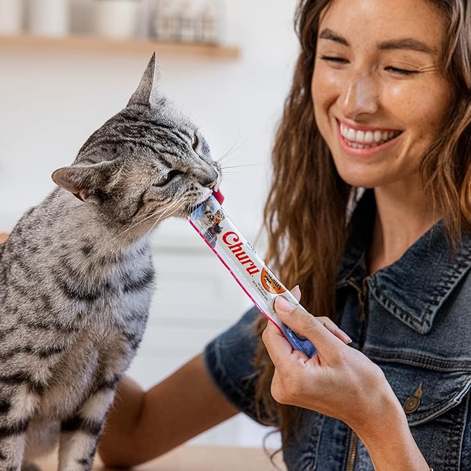 INABA Salmon Churu Cat Treats, Squeezable Creamy Purée Cat Treat - Image 7