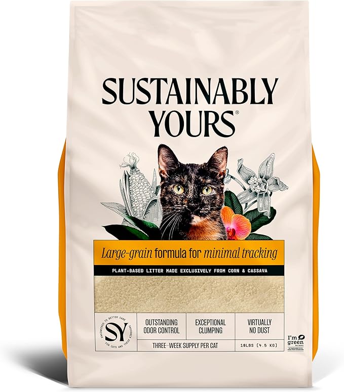 Sustainably Yours Natural Cat Litter, Large-Grain Formula, Low Tracking by SustainablyYours