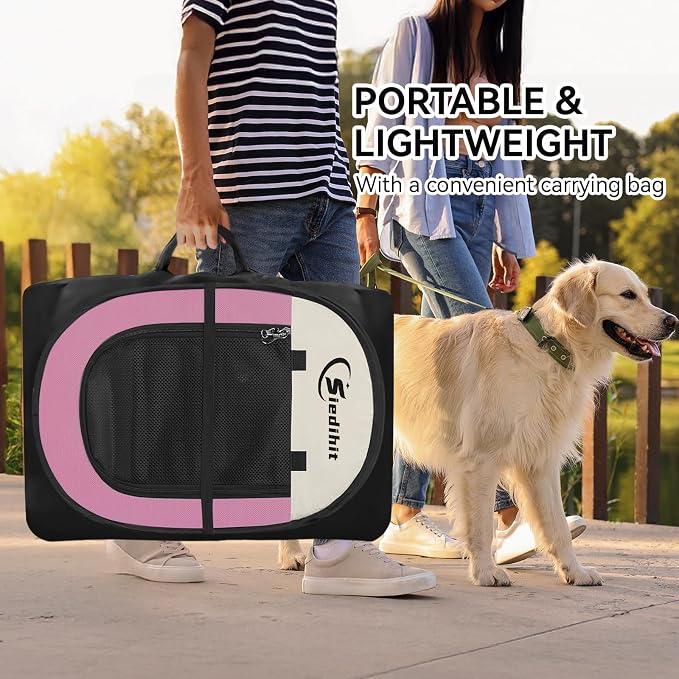 Siedihit Pink Puppy Playpen for Large Dog Cat, Dog Tent Crates Cage - Image 6