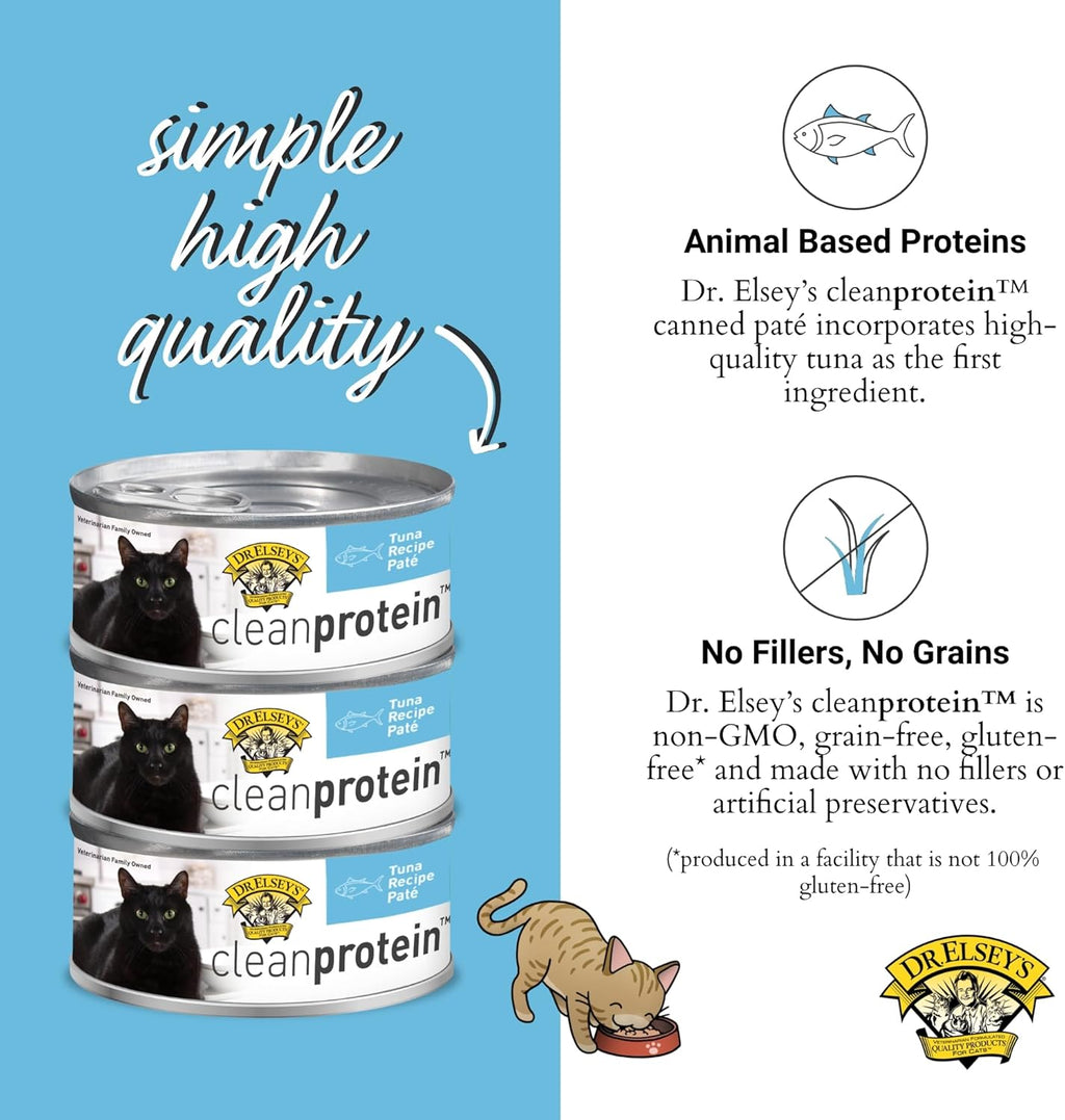 Dr. Elsey's cleanprotein Tuna Recipe Wet Cat Food (Case of 24), 2.75 oz Canned Food