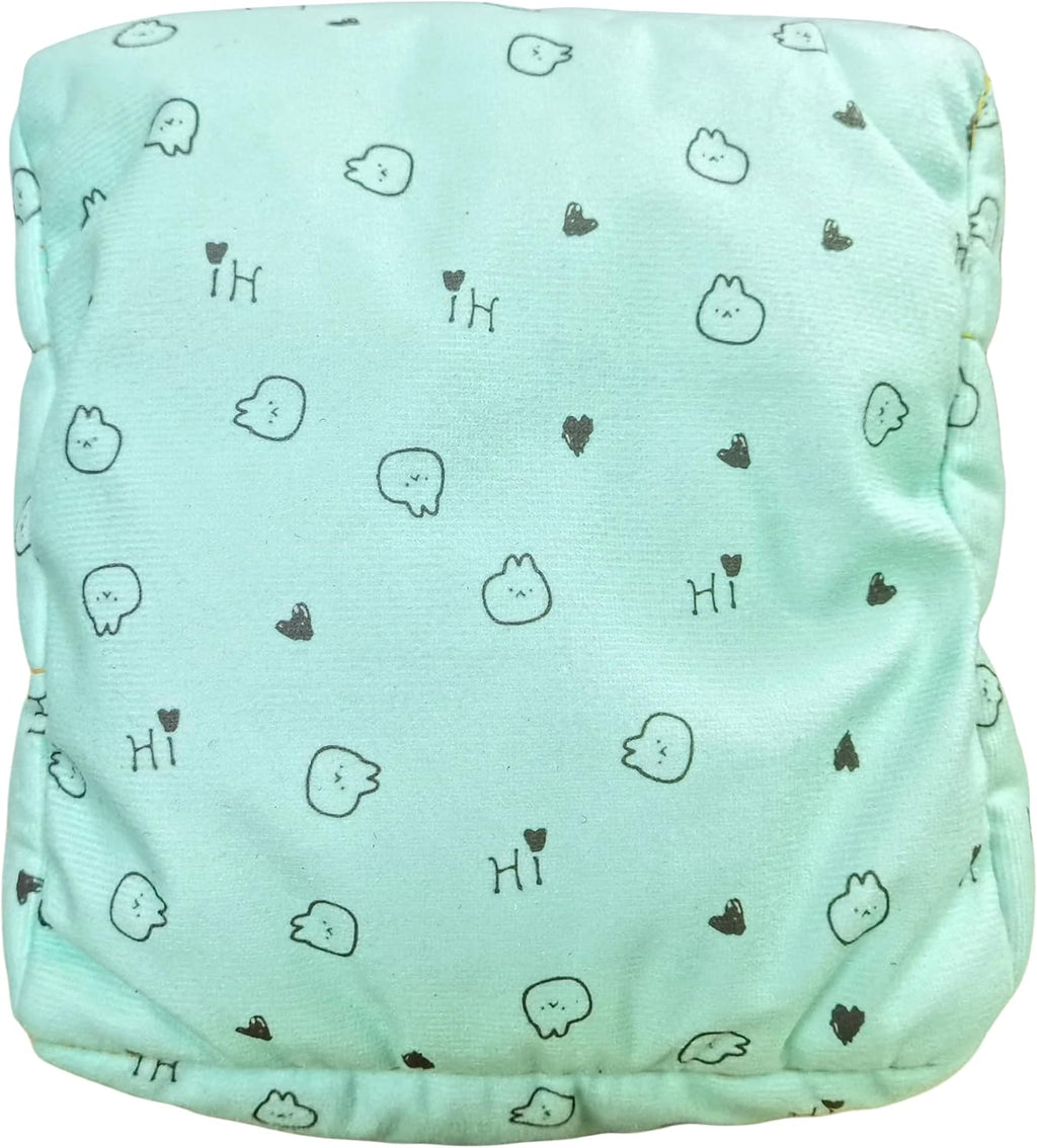 WOWOWMEOW Guinea Pigs Bed,Hamster Bed,Soft Sleep Mat Pad and Warm Cave for Rats,Rabbit,Chinchillas,Hedgehog,Squirrel and Other Small Animals (M, Heart-Green)