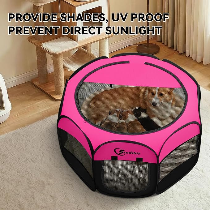 Siedihit Dog Playpen, Medium Puppy Pet Playpen, Dog Crate Tent Cage - Image 5
