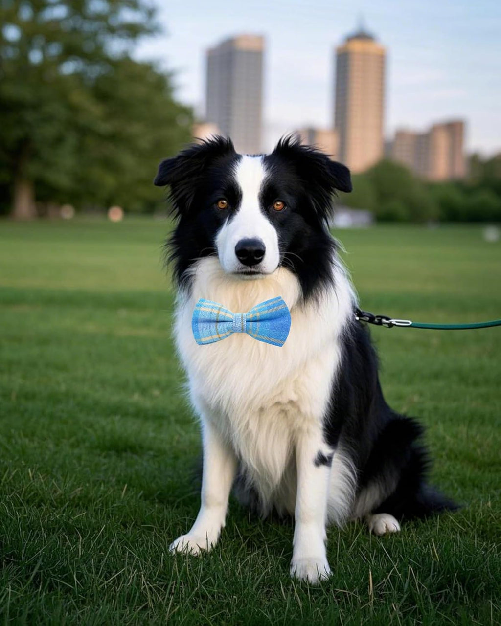PET SHOW 8 Pack Plaid Big Dogs Collar Bow Ties for Medium Large Dogs Collar Charms Accessories Slides Attachment Bowties for Birthday Wedding Parties Assorted