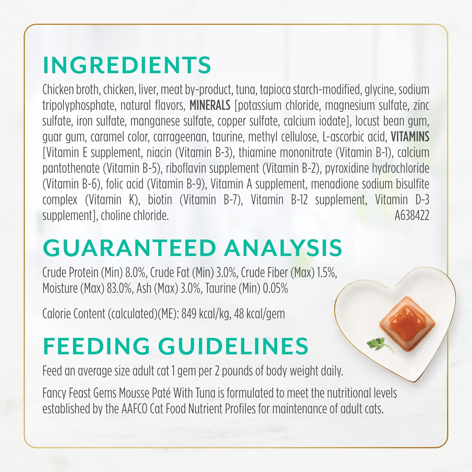Fancy Feast Gems Pate Cat Food Mousse With Tuna and a Halo of Savory Gravy Cat Food - (Pack of 8) 4 oz. Boxes