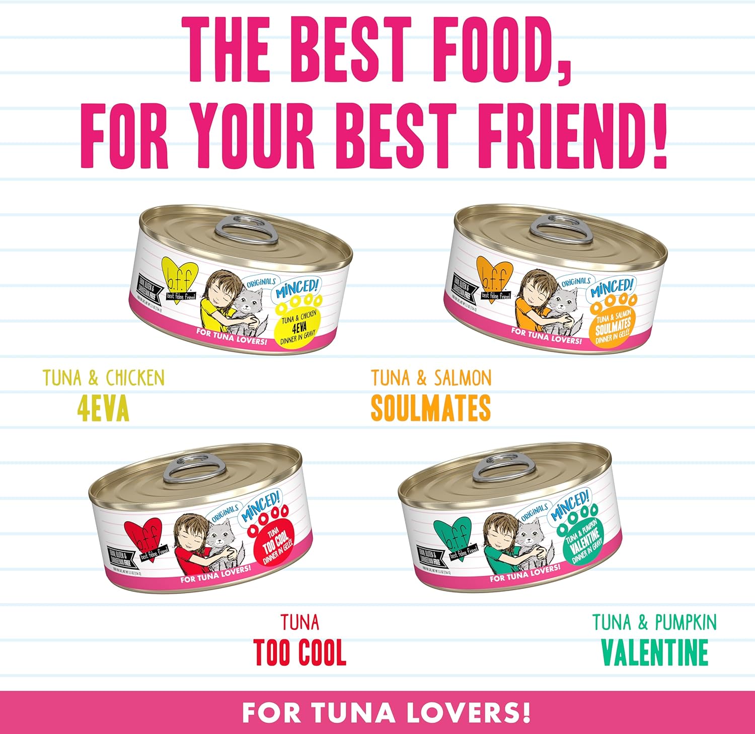 Weruva BFF Minced Natural Wet Cat Food, Batch O Besties Variety Pack, 5.5oz Can, Pack of 8