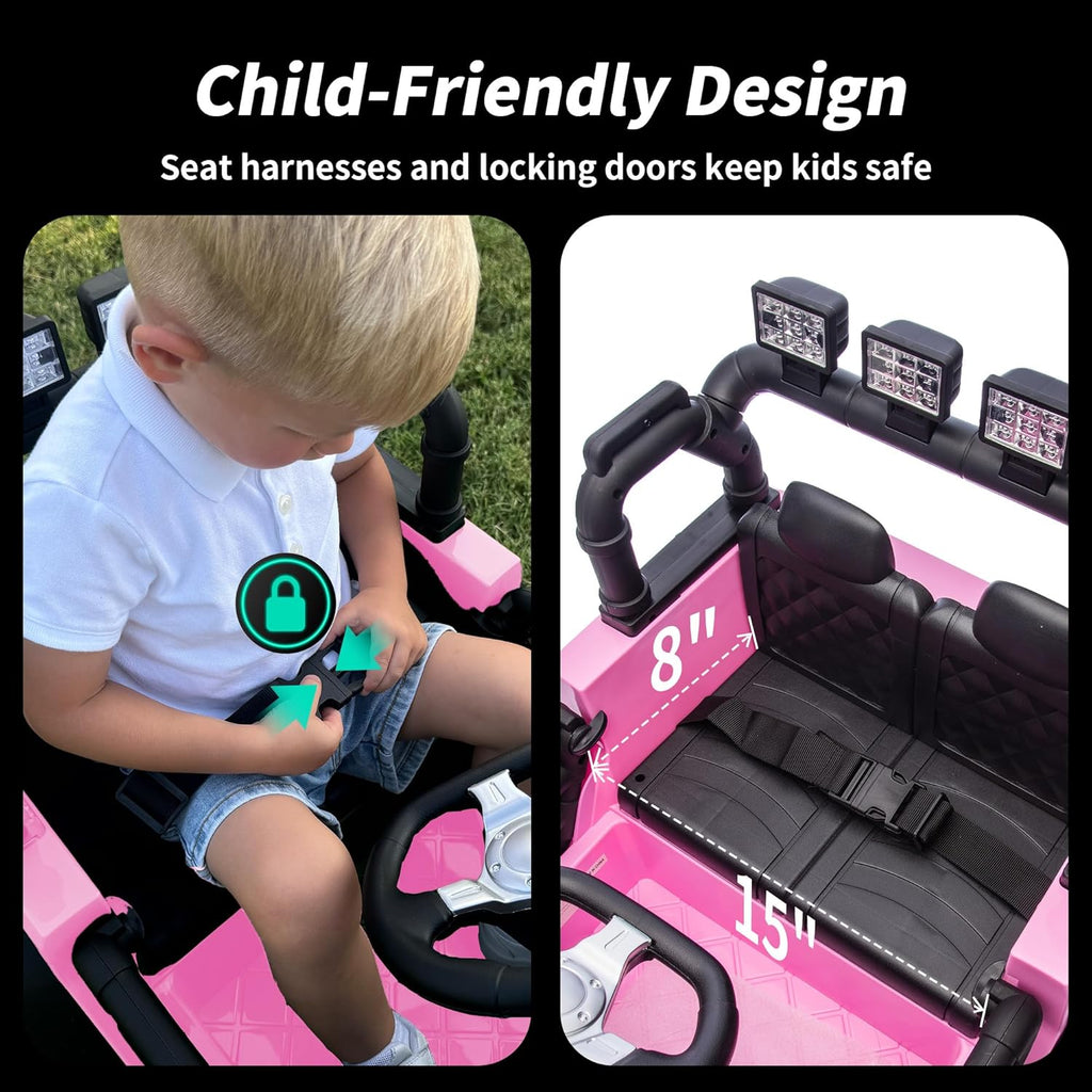 24V Kids Ride on Car, Kids Electric Vehicles Car Ride on Toy Truck for Toddlers w/Remote Control, 400W Motor - Light Pink