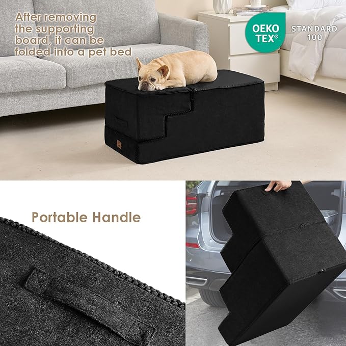EHEYCIGA Dog Stairs for High Bed 22.5" H, 5-Step Dog Steps for Bed, Pet Steps - Image 5