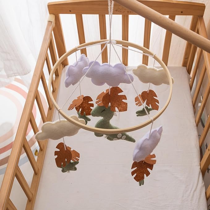 GOODMOM Dinosaur Baby Crib Mobile | Boys Nursery Decoration | Wooden Mobile for Crib | Dinosaur Nursery Mobile Theme | Newborn Baby Stuff | Baby Shower Gift for Boys & Girls | Easy Assembly & Durable