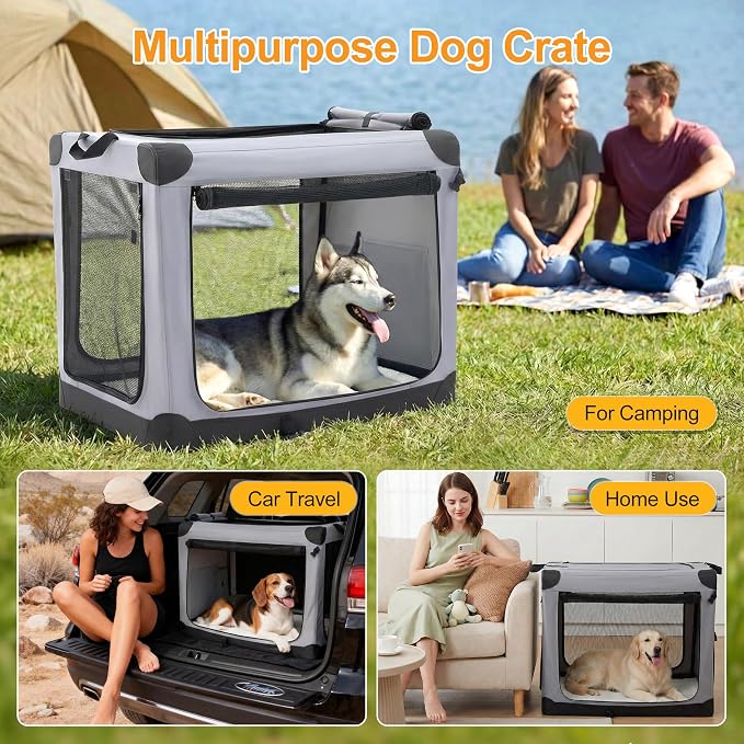 Dog Travel Crate 42 Inch, Portable Soft-Sided Travel Carriers - Image 7