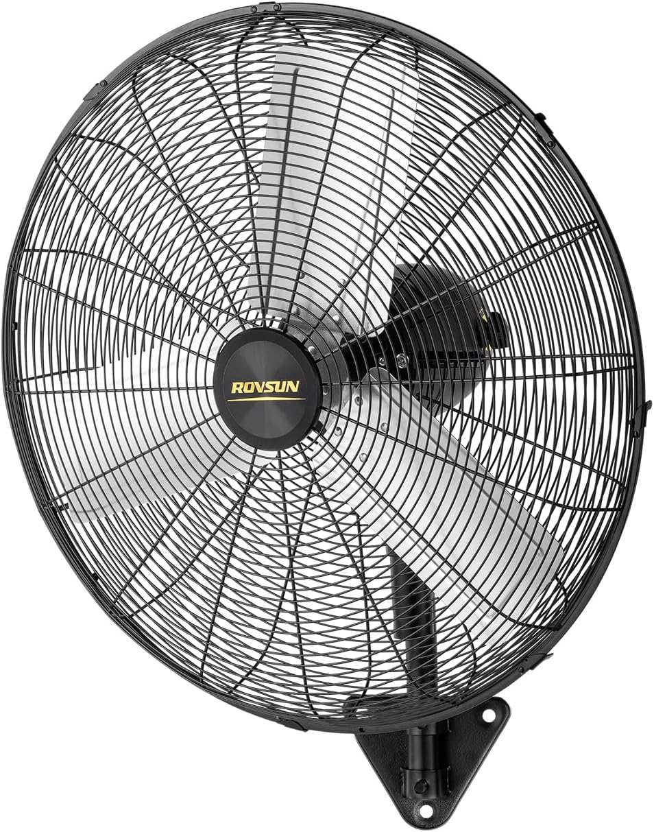 ROVSUN 20 Inch Industrial Wall Mounted Fan, High Velocity Waterproof Wall Mount Fan, Max 4710 CFM, 3-Speed Setting with Aluminum Blade & Dual Ball Bearing Motor, For Garage, Gym, UL Listed