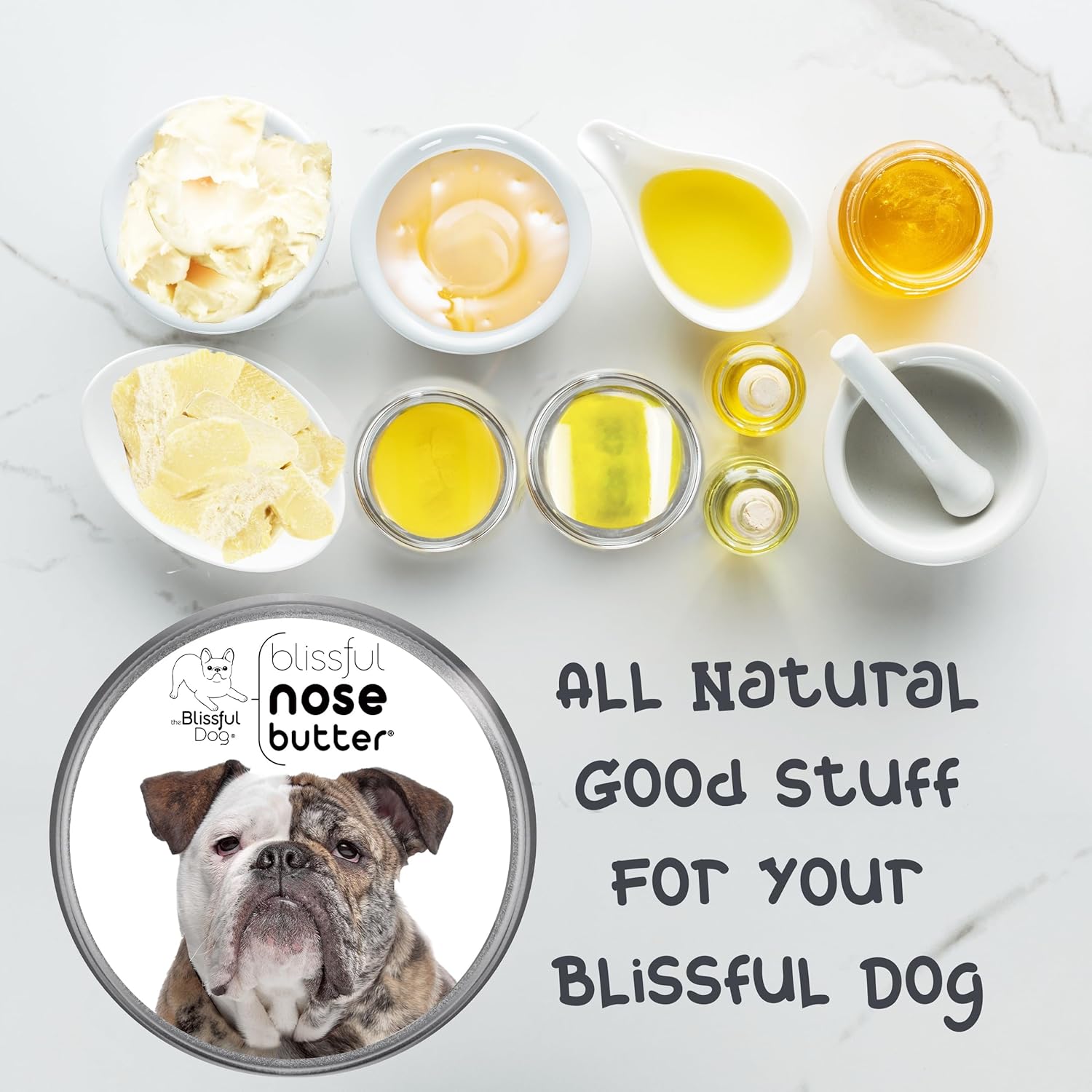 The Blissful Dog Olde English Bulldogge Unscented Nose Butter - Dog Nose Butter, 8 Ounce