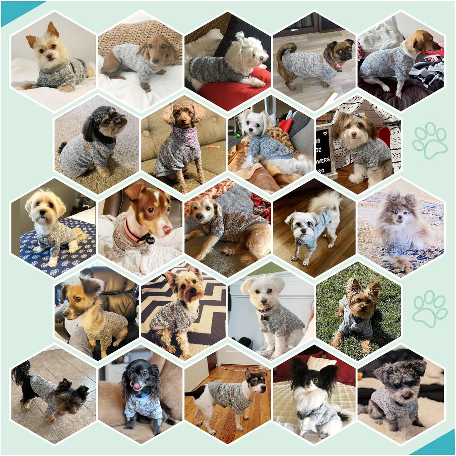 Jecikelon Dog Clothes Dogs Sweater Soft Puppies Clothing Winter Puppy Sweaters Warm Outfit for Dogs Small XXS XS Cat Apparel (Grey, XXS)