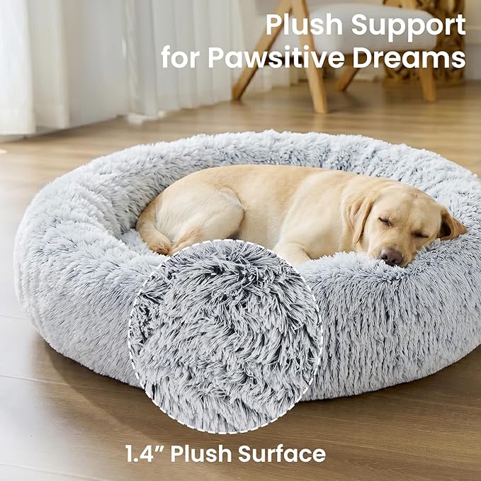 JOLLYVOGUE Calming Dog Beds Extra Large Sized Dog, 45in Donut Washable Large - Image 4
