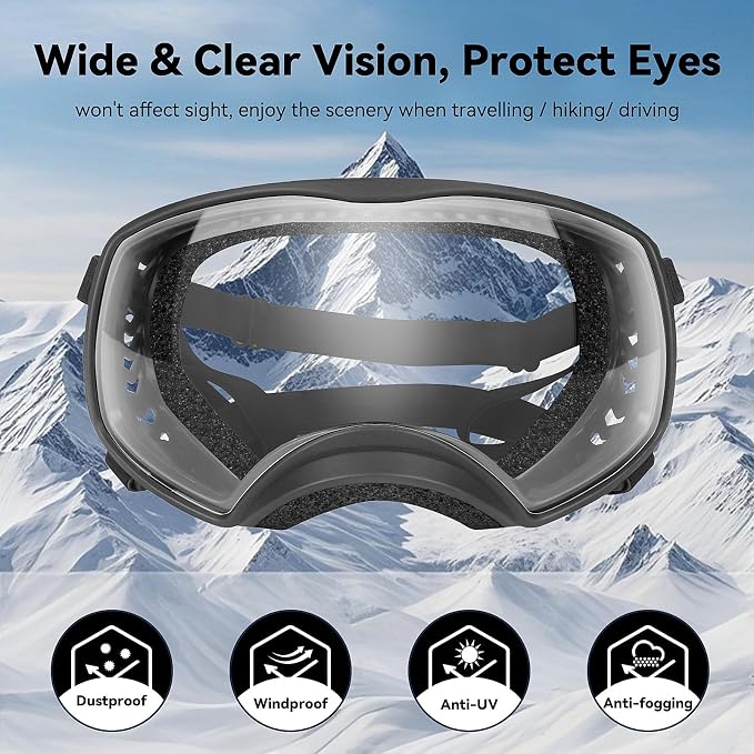 Namsan Clear Dog Goggles for Large Dogs, Wide Eyecup & Soft Frame, Anti-UV - Image 3