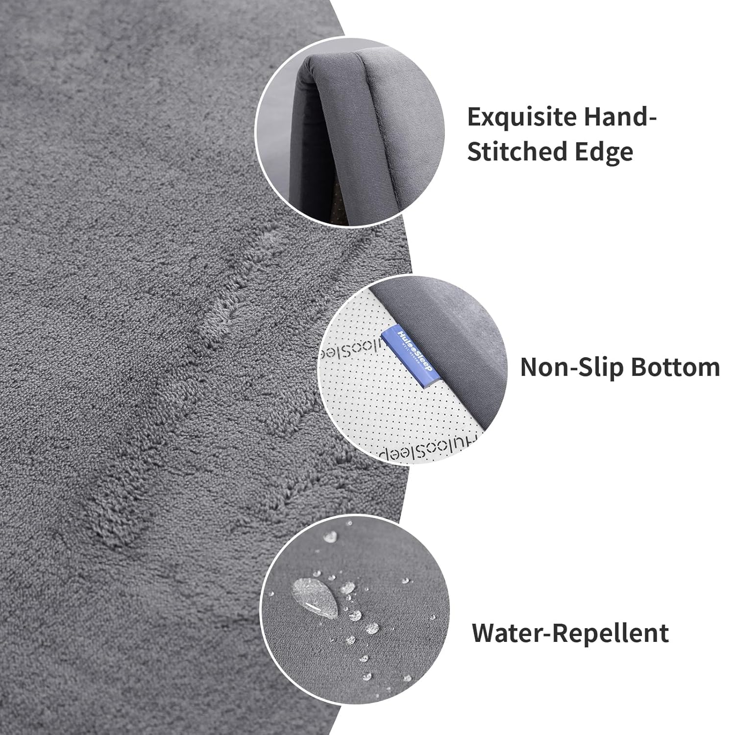 Baby Play Mat for Floor,1.3" Thick Elasti-Foam 74×50 Playpen Mat for Toddlers Infant kids,Water-Repellent Soft Coral Velvet for Tummy Time, Non-Slip Backing for Crawling,Tatami Style(Dark Grey)