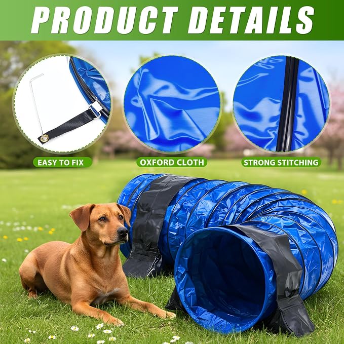 Briwooody 24 in 10 Foot PVC Dog Agility Tunnel - Image 4