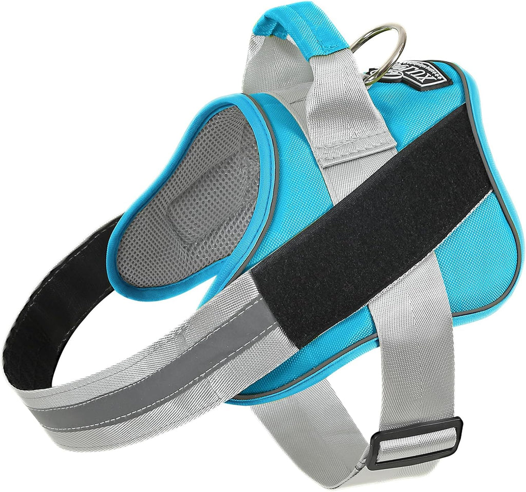 Bolux Dog Harness, No-Pull Reflective Dog Vest, Breathable Adjustable Pet Harness with Handle for Outdoor Walking - No More Pulling, Tugging or Choking (OceanicBlue, Large (Pack of 1))