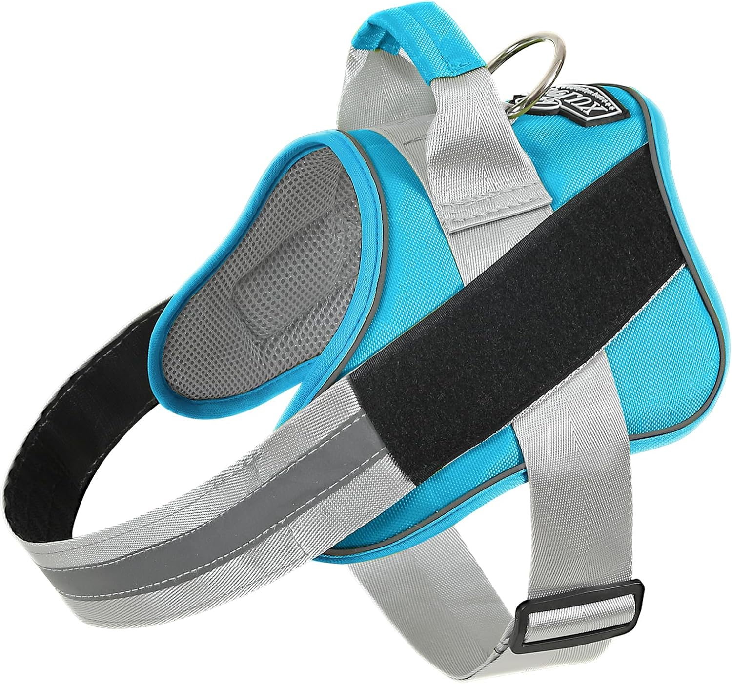 Bolux Dog Harness, No-Pull Reflective Dog Vest, Breathable Adjustable Pet Harness with Handle for Outdoor Walking - No More Pulling, Tugging or Choking (OceanicBlue, Large (Pack of 1))