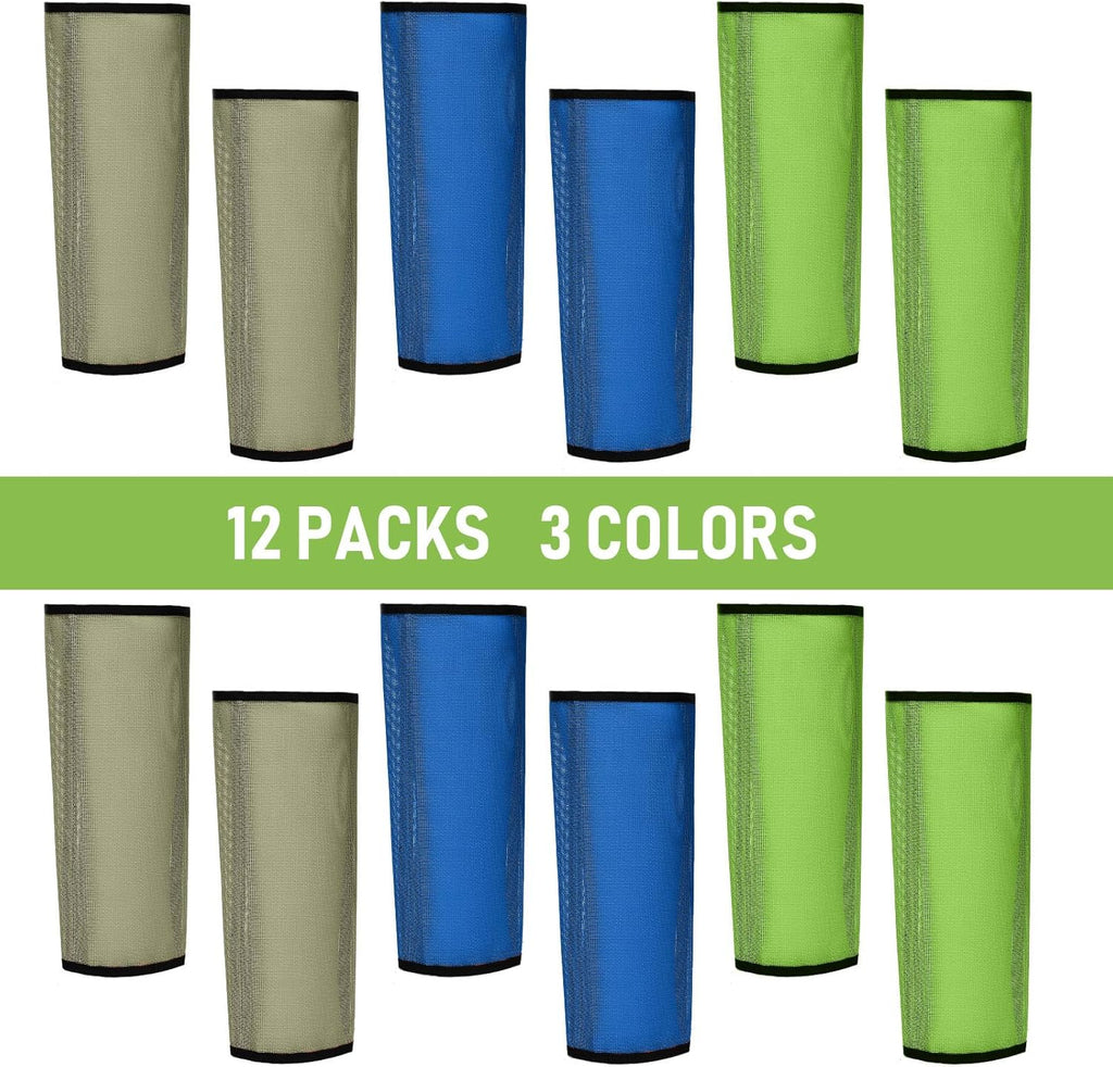 Jexine 12 Fly Boots for Horse Set of 12 Loose Breathable Mesh Horse Fly Sheets Protective Horse Leg Wraps Leggings for Preventing Flies and Mosquitoes Bites (Blue, Green, Brown)