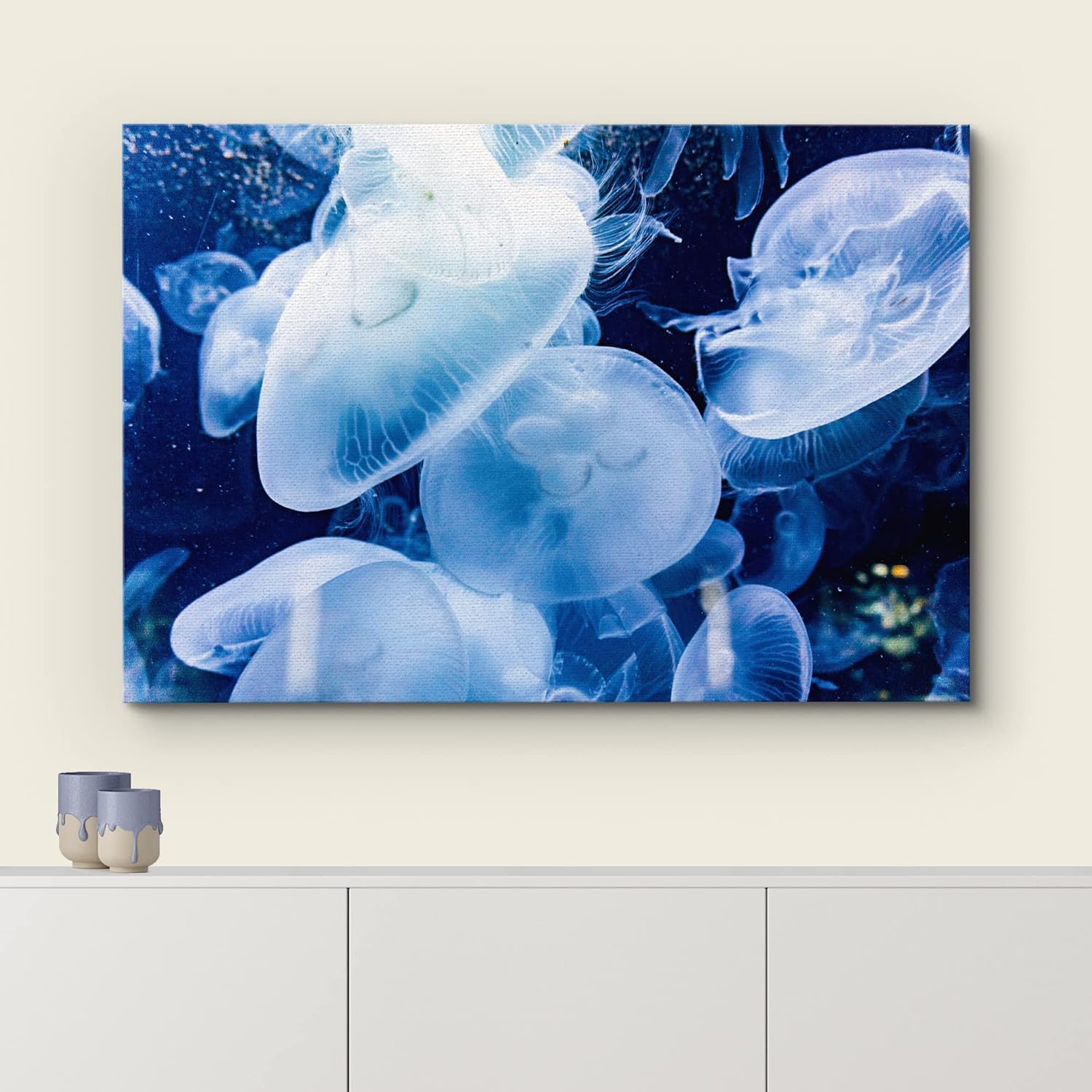 wall26 Canvas Print Wall Art Translucent X-Ray Tropical Ocean Jellyfish Nature Animals Photography Realism Rustic Scenic Landscape Wilderness Earth for Living Room, Bedroom, Office - 24"x36"