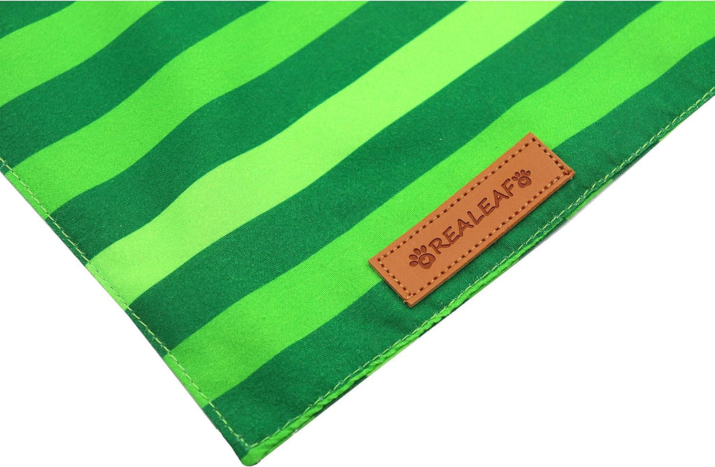 Realeaf St. Patrick's Day Dog Bandanas 2 Pack, Triangle Reversible Pet Scarf for Boys and Girls, Premium Durable Fabric, Holiday Bandana for Large and Extra Large Dogs (X-Large)