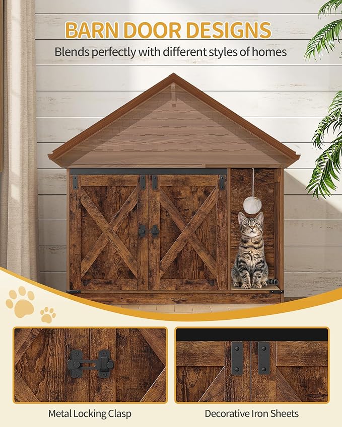 Hzuaneri Cat Litter Box Enclosure, Hidden Litter Box Cabinet Furniture - Image 6