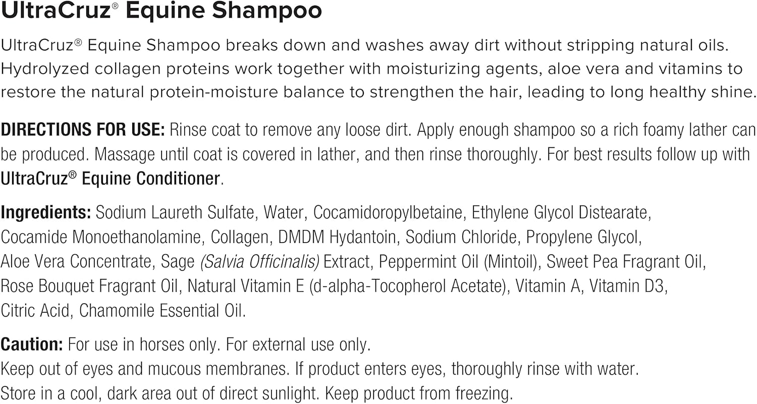 UltraCruz® Equine Shampoo, Conditioner, Hydrogen Peroxide, Fly & Tick Spray, 1 Gallon Each