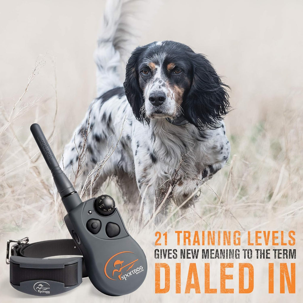 SportDOG Brand SportHunter 825X Dog Training Static Collar with Remote, 1/2 Mile Range Waterproof Dog E-Collar, Submersible up to 25 Ft, Rechargeable Training Device with Static, Vibrate and Tone