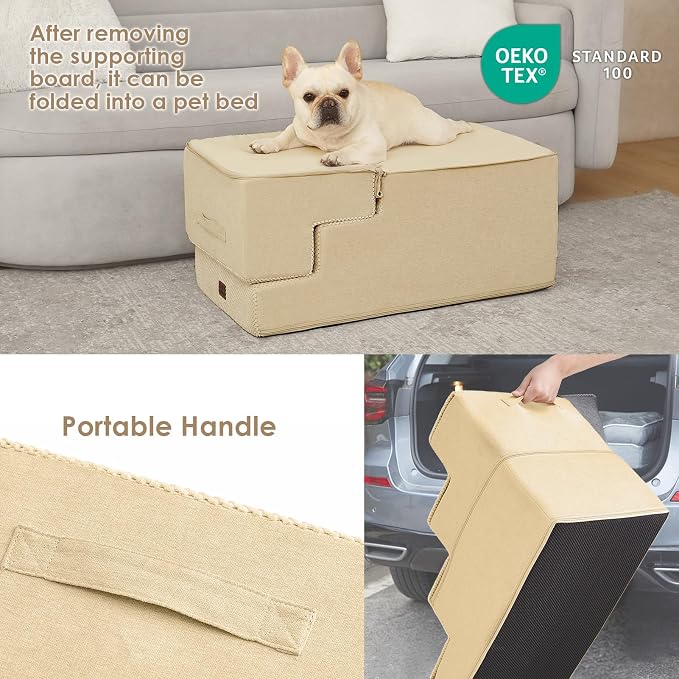 EHEYCIGA Dog Stairs for High Bed 22.5" H, 5-Step Dog Steps for Bed, Pet Steps - Image 5