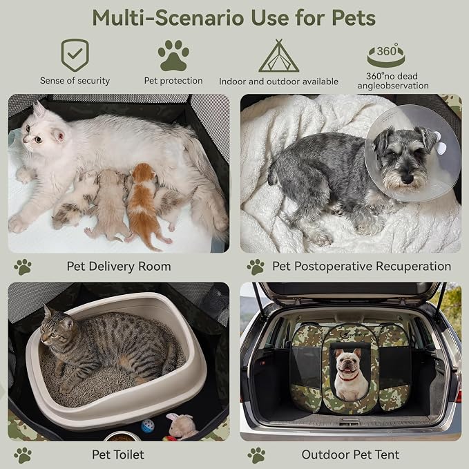 Siedihit Dog Cat Playpen, Medium Puppy Pet Playpen, Dog Crate Tent Cage - Image 4